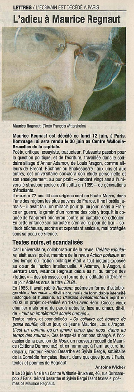 Article d’Antoine Wicker dans les Dernières Nouvelles d’Alsace du 14 juin 2006